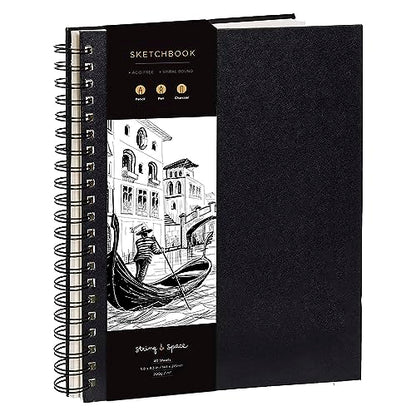 Artist’s Sketchbook Hardcover – 200GSM Very Thick Paper – Spiral Sketch Book for Drawing and Mixed Media – Sketch Pad, Art Book - 5.8 x 8.5, 40 Sheets / 80 Pages - size: 5.8 x 8.5 inches