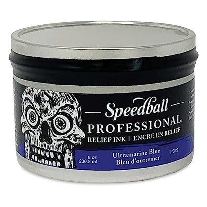 Speedball Professional Relief Ink Ultramarine Blue 8OZ - color: Ultramarine Blue, size: 8 fl oz