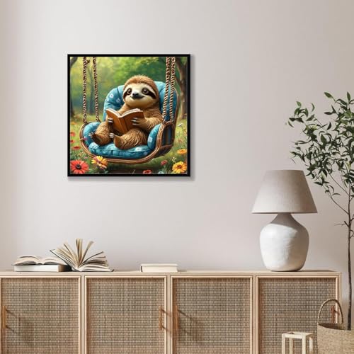 TCDZMYGS Paint by Numbers Kit for Adults Beginner-Sloth,10x10 inch | Paint by Number for Beginner,Adult Paint by Number,HD Color Canvas,DIY Tool Kits,Stress Relief Craft,Great Gift,With Frame - color: paint by number-sloth-1203