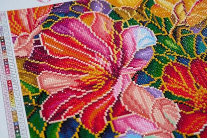DIAMOND ART CLUB Stained Glass Flower Diamond Art Kits for Adults | Premium Diamond Painting Kit, Fun DIY Crafts for Adults, Round Diamond Art Canvas, 13" x 13" (32.8 x 32.8 cm) - color: Stained Glass Flower