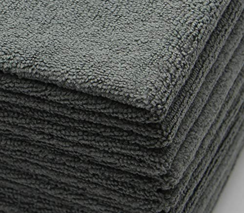 Microfiber Cleaning Cloth, Washcloths, 12x12 inch, 10 Pack, Gray | Fast Drying Dish Cloths for Washing Dishes, Ultra Absorbent Dish Rags, Lint Free Cleaning Rags For House&Kitchen - color: Gray