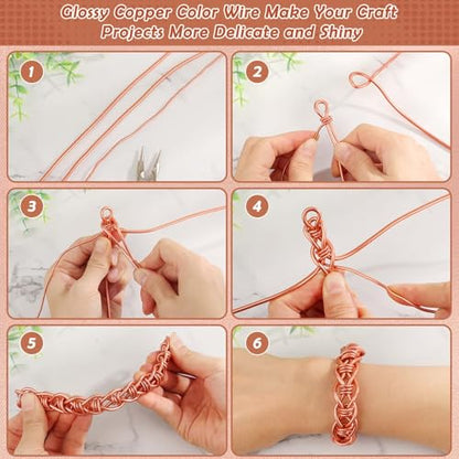Aluminum Wire, Anezus 9 Gauge Craft Bendable Armature Thick Wire for Wreath, Jewelry Making, Gardening, Sculpting, Cosplay Props (Copper, 3 mm) - style: Copper