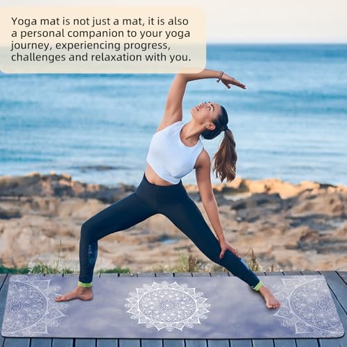FOLAI Extra Thick Yoga Mat 6mm - color: Mandala Blue