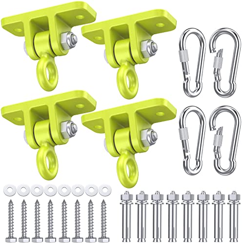 Heavy Duty Swing Hangers - 5000 lbs Capacity, Swing Set Brackets Silent Rotation, Easy Installation for Swings, Yoga Straps, Punching Bags, Hammocks & More - Indoor/Outdoor Use - 4 Pack - color: Green- 4 Pack