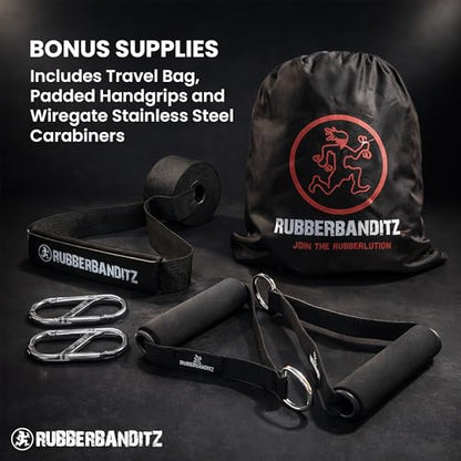 Rubberbanditz Resistance Bands Workout Kit | Exercise Bands, Door Anchor, Handles, Carry Bag, Straps | Resistance Training, Physical Therapy - color: 1.2 lbs (0.5 kg) Basic Package