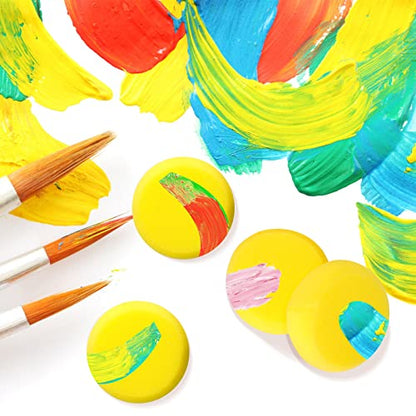 Zhehao 60 Pcs Round Painting Sponge 3 Inch Yellow Synthetic Artist Sponges for Painting, Crafts, Ceramics, Pottery, Watercolor, Household Use