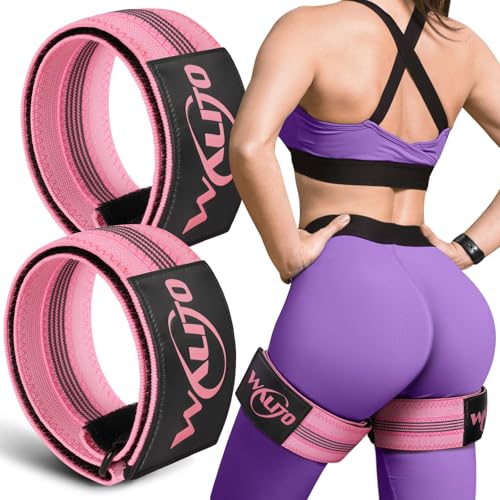 BFR Booty Bands for Women Glutes - Blood Flow Restriction Bands with Weekly Plan for Legs, Butt & Hip Building, Occlusion Bands for Workouts, Best Fabric Bands for Squat Butt & Thigh - color: Pink Bands
