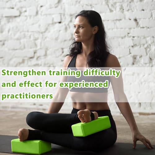 Honoson 20 Pcs Yoga Blocks Bulk 9''x6''x3'' High Density EVA Foam Blocks for Exercise Pilates Meditation, Lightweight Non-slip Surface, Improve Strength Balance Flexibility - color: Green
