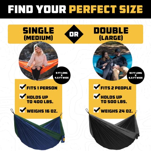 Wise Owl Outfitters Camping Hammock – up to 500lbs Portable Hammock with Tree Straps - Travel, Backpacking, Hiking, Outdoors Camping Gear - Single or Double - color: Sage & Dark Green, size: Double