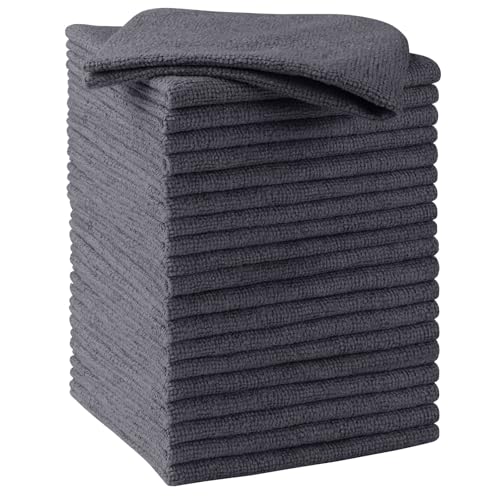 HOMEXCEL Microfiber Cleaning Cloth 20 PK, Towels for Cars and Shop, Grey - color: Grey