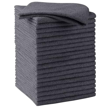 HOMEXCEL Microfiber Cleaning Cloth 20 PK, Towels for Cars and Shop, Grey - color: Grey