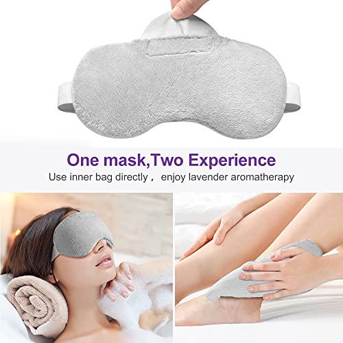 Umisleep Lavender Eye Mask, Weighted Heated Sleep Mask for Men Women, Grey - color: Gray