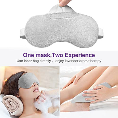Umisleep Lavender Eye Mask, Weighted Heated Sleep Mask for Men Women, Grey - color: Gray