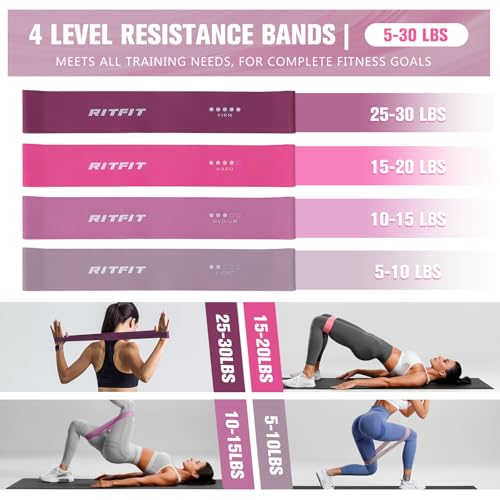 RitFit Pilates Ring 14 Inch Magic Fitness Circle for Inner Thigh Toning | Bonus Workout Guide & Storage Bag Included, Lightweight & Portable, Pilates Yoga Full Body Toning - style: Pink Kit