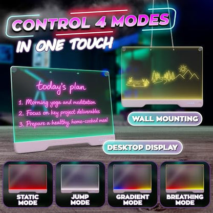 Upgraded 16-Inch LED Drawing Board Rechargeable – 7 Colors, 10 Lighting Effects, Adjustable Brightness – Acrylic Light Board for Tracing with Stand, Markers & Complete Set - style: Pink