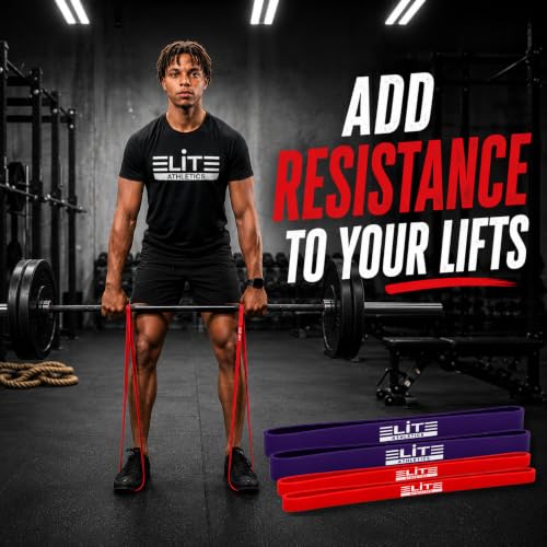 Heavy Thick Resistance Bands Set of 4, 5X Thicker, Short Monster Band, Deadlift Band, Loop Resistance Booty Bands for Glute Activation, Strength Training, Deadlifts, Squats & Warm-Up - color: 2red, 2purple,