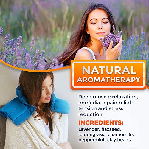 Weighted Neck and Shoulder Wrap - Instant Relief for Tension and Stress, Migraines, Headaches, Aches, Spasms - Deep, Penetrating Muscle Relaxation with Herbal Aromatherapy
