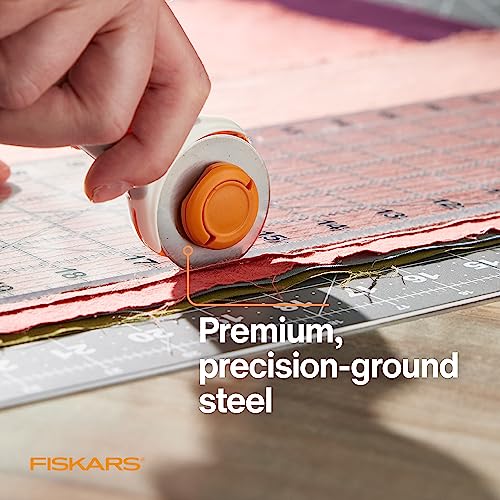 Fiskars 45mm Titanium Rotary Cutter Blade Replacements for Fabric, 2-Pack | Premium Steel with Titanium Coating for Ultimate Durability, Precision Cutting for Crafts, Sewing, and Quilting Projects - size: 45mm, style: 2 Pack - Titanium