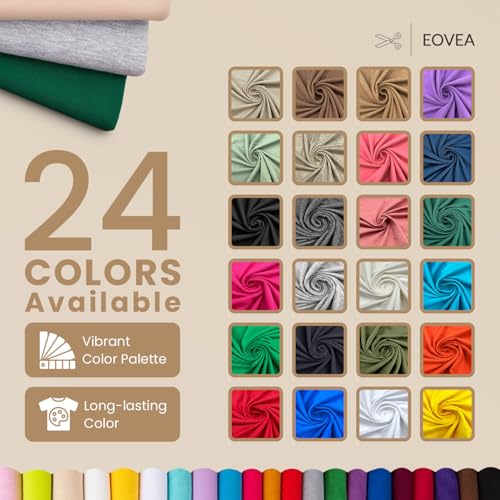 EOVEA - Cotton Spandex Fabric by The Yard - 4 Way Stretch Jersey Knit - Spandex & Cotton T-Shirt Fabric - Lightweight, Breathable - 60" Wide Roll| 10 oz(Khaki, 1 Yard) - color: Khaki, size: 1 Yard