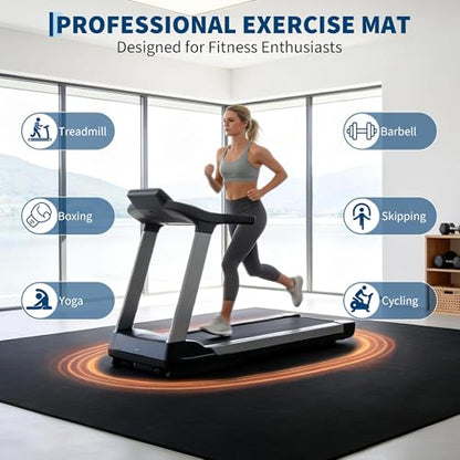 Garvee Exercise Equipment Mats 0.56" Thick 96 Sq ft Gym Flooring – 12 Tiles (24" x 24") Rubber Top with High Density EVA Foam, Interlocking Puzzle Workout Mats for Home Gym Exercise– Black
