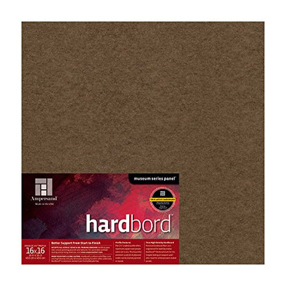 Ampersand Art Supply Hardboard Wood Painting Panel: Museum Series Hardbord, 16" x 16", 1-1/2 Inch Cradled Profile - color: 1-1/2 Inch Cradled Profile, size: 16" x 16"