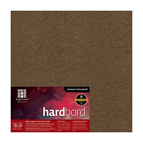 Ampersand Art Supply Hardboard Wood Painting Panel: Museum Series Hardbord, 16" x 16", 1-1/2 Inch Cradled Profile - color: 1-1/2 Inch Cradled Profile, size: 16" x 16"