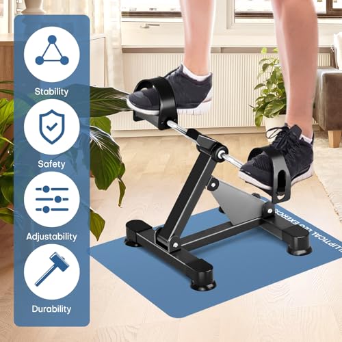 Under Desk Elliptical Mat - Non-Slip Exercise Equipment for Peloton Bike, Small Exercise Mat for Desk Workout Equipment - color: Sky Blue 1 Pc