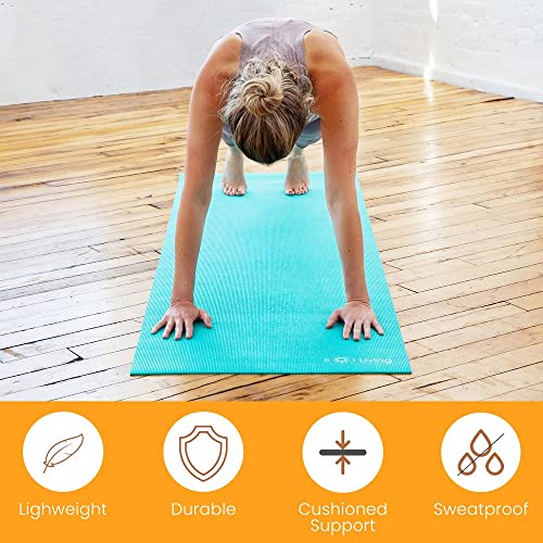 Sol Living Travel Yoga Mat - Natural Tree Rubber for Extra Grip - Non-Slip, Foldable, Eco-Friendly - Perfect for On-the-Go Yoga, Pilates, Fitness, Meditation - 24" x 72", Green - color: Green