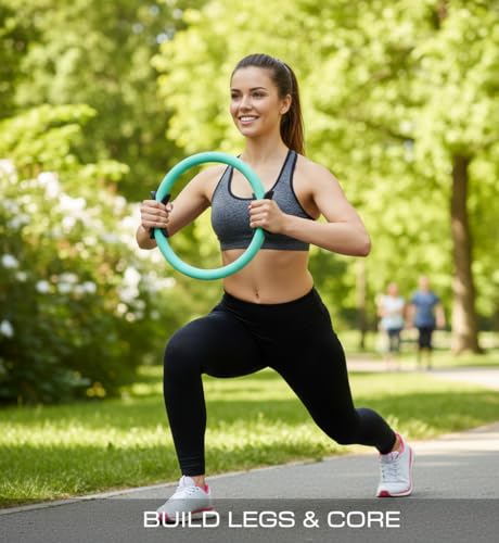 Exercise Weight Ring for Full Body Workout, 10 lb Resistance Training Ring Non-Slip Silicone Surface, 12 Inch Diameter, Teal Blue