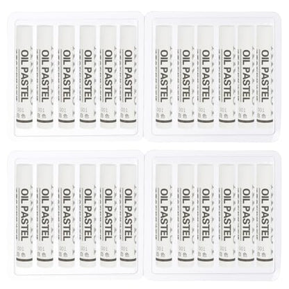 PATIKIL White Oil Pastels, 24Pcs Soft Oil Crayons Creamy Pastels Stick Art Supplies for Art Painting Drawing Blending Graffiti for Artists Beginners