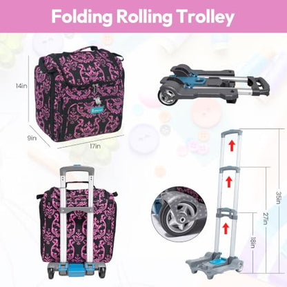 Handy Sandy Crafter’s Tote Bag Organizer, Storage Bag for Craft Supply, and Scrapbooking Carrier w/Handle and Wheels - color: Notre Dame