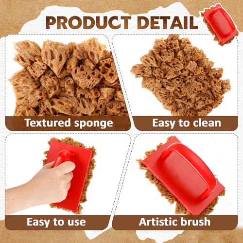Threlaco 2 Pcs Large Sponge Paint Roller for Painting Sea Texture Sponge for Painting Art Coatings Natural Brush Paintings Texture Repair Home Wall Decorating