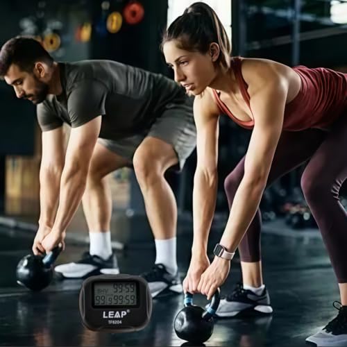 Interval Timer for Workout with Vibration Alarm, Portable Stopwatch with Clips Repeat Timer for HIIT Boxing Yoga Gym Training