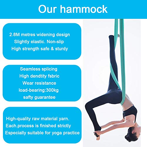 Foser Aerial Hammock, 16.4ft 9.2ft Swing Set for Anti-Gravity Yoga, Dance & Acrobatics - color: Gradient yellow