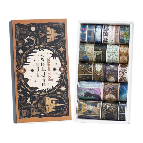 Magic Washi Tape Set 24 Rolls,Decorative Masking Tape for Junk Journal, Scrapbooking Supplies, DIY Crafting Supplies - style: Magic