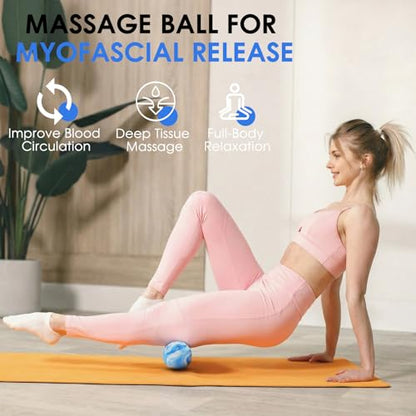 Lacrosse Massage Balls for Myofascial Release Sky Blue - color: Sky Blue