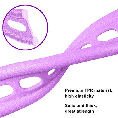 Pedal Resistance Bands with Handles Exercise Bands Multifunction Tension Rope Fitness for Working Out Arm Abs Legs Stretch Bands - color: Purple