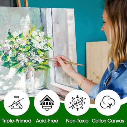 ESRICH Stretched Canvas for Painting 11x14 Inch, 3 Pack Blank Canvas -5/8 in Profile Primed White Canvases for Painting for Oil & Acrylic Paint. - size: 11x14in