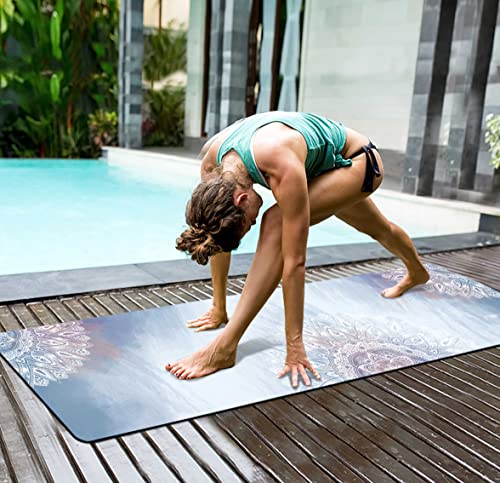 nuveti Yoga Mat Print Extra Thick TPE Non Slip Fitness Exercise Mat with Carrying Bag,72"x24" Extra Thick 6MM Exercise & Workout Mat for Yoga, Pilates Fitness and Floor Exercises - color: DaXia