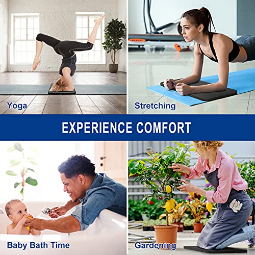 MRO Large Yoga Mat for Home Gym Workout 6'x12'x9mm and Yoga Knee Pad 24''x10''x0.6'', Extra Wide and Long Exercise Mats for Durable Men and Women, Thick, Non-Slip, Soft for Stretching