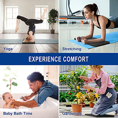 MRO Large Yoga Mat for Home Gym Workout 6'x12'x9mm and Yoga Knee Pad 24''x10''x0.6'', Extra Wide and Long Exercise Mats for Durable Men and Women, Thick, Non-Slip, Soft for Stretching