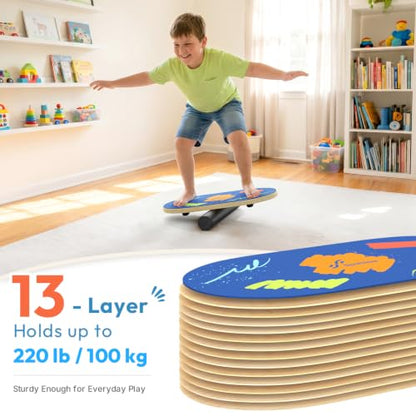Sportneer Kids Balance Board, 4-Mode Adjustable Balance Trainer - color: Brush Blue