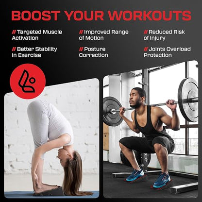 Flexelent Heel Elevated Squat Wedge Block Pair, 17° Angle, Bag Included - color: Blaze Red