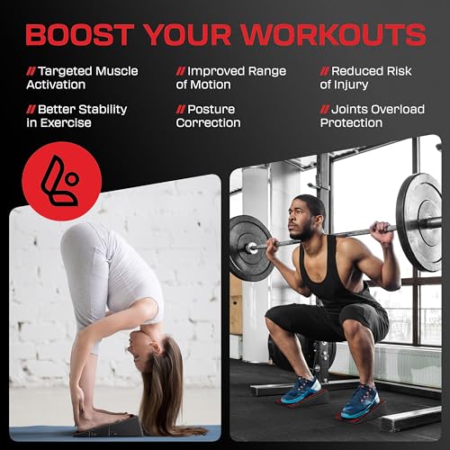 Flexelent Heel Elevated Squat Wedge Block Pair, 17° Angle, Bag Included - color: Blaze Red