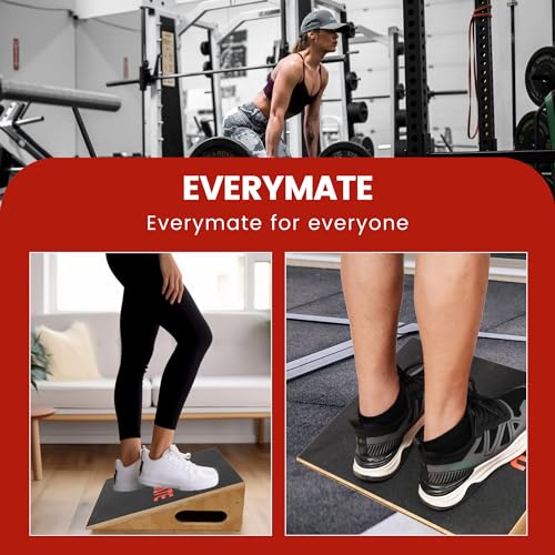 EVERYMATE Slant Board Calf Stretcher, Non-Slip Heel Elevated Squat Wedge Block for Weightlifting and Calf Stretching, Knees Over Toes Equipment 1000LB - color: Slant Board-1