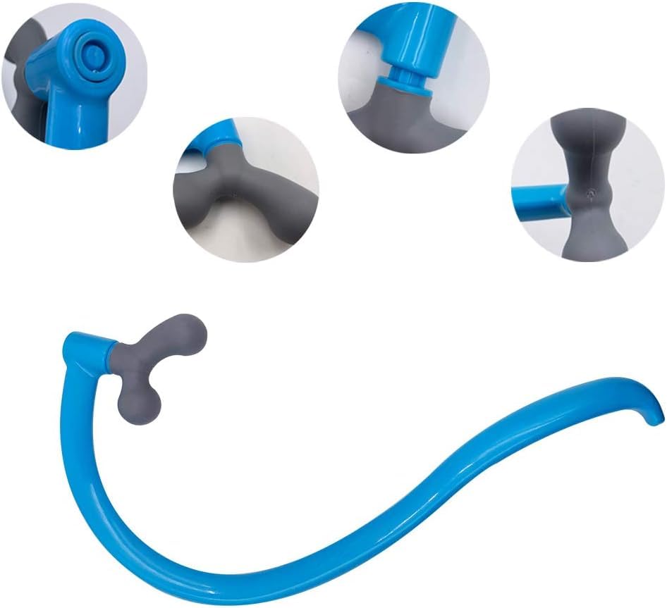 Portable Self Massage Tool - Portable Trigger Point Therapy for Back and Neck, 7.21*14in Lower Back Massager, Myofascial Release Tool & Deep Tissue Muscle Massage Stick, Shoulder Leg Feet Blue - color: Blue