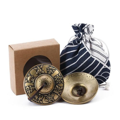 Tibetan Tingsha Cymbals Meditation Chime Bells (8 Lucky Symbols) - color: 8 Lucky Symbols
