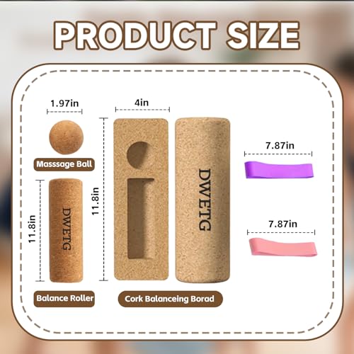 Premium Cork Balance Board for Foot Recovery & Mobility, Professional Foot Strengthening & Balance Training Kit for Plantar Fasciitis Relief, Physical Therapy & Stability - size: Basic version
