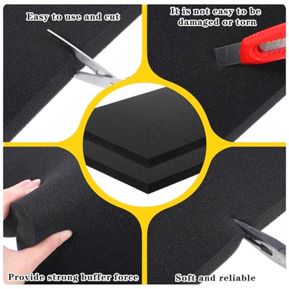 8 Pcs Polyurethane Foam Sheet- 16 x 12 x 1 Inch Cuttable Foam Inserts for Cases- Packing Pads for Toolbox Camera Storage and Crafts