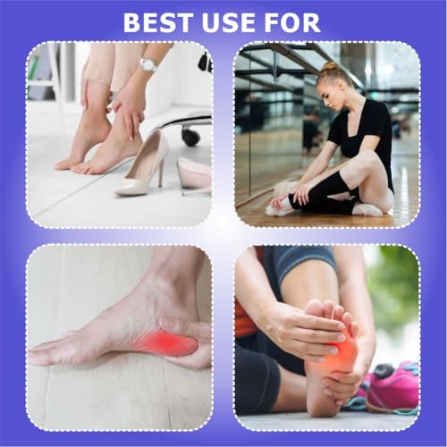 EDWERD Foot Fascia Stretcher Strap Plantar Fasciitis Relief Band for Muscle Relaxation Foot Massage, 5.4" L x 4.9" W, 4 Pcs (Blue) - color: Blue